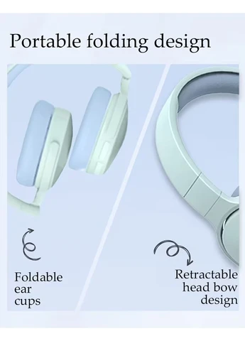 Беспроводные складные Bluetooth наушники накладные с микрофоном и FM-радио No Brand (400002105)