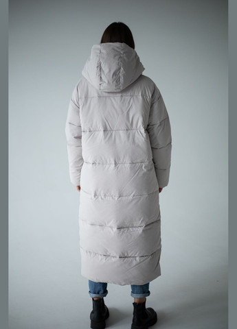 Бежева зимня пуховик довгий зимовий жіночий SK