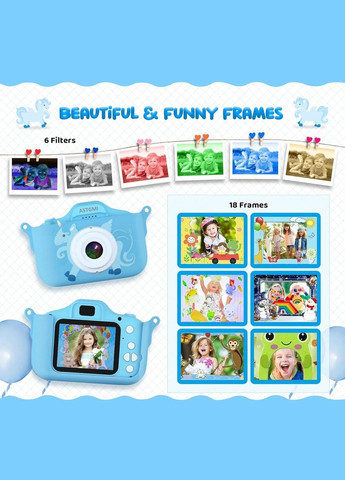 Цифровая детская камера ASTGMI 32 ГБ SD-картой и силиконовой крышкой (б\у, синий) No Brand (300657799)