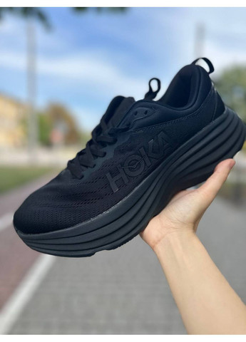 Чорні Осінні чоловічі кросівки бігові кросівки one one чорні HOKA Bondi 8