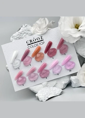 Камуфлюючий топ для гель-лаку без липкого шару Color Top № 07 8 ml (Ніжно-рожевий) Crooz (377165916)