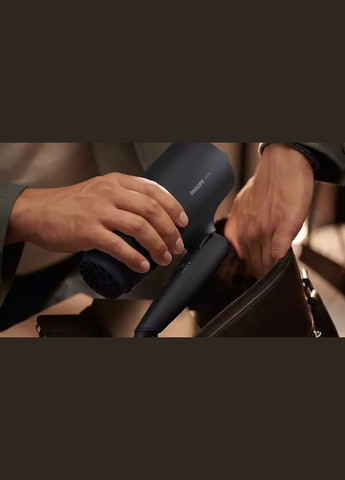 Фен 3000 Series дорожный, 1600Вт, 3 режима, диффузор, холл. обдув, черный Philips (314928712)