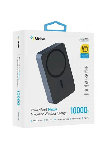 Powerbank 10000 mAh Nexus Magnetic Wireless Charge 15W GPPBW110i Blue (00000098434) Gelius (308203247)