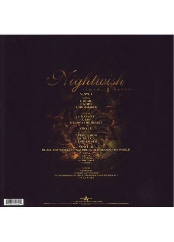 Виниловая Пластинка Nightwish – Human.:||: Nature. (3LP, Album, Stereo, Single Sided, Etched, Gold Vinyl) (4065629677633) No Brand (369740083)