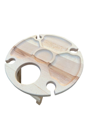 Винный столик Бук на 4 бокала с отверстием для бутылки No Brand (330774728)