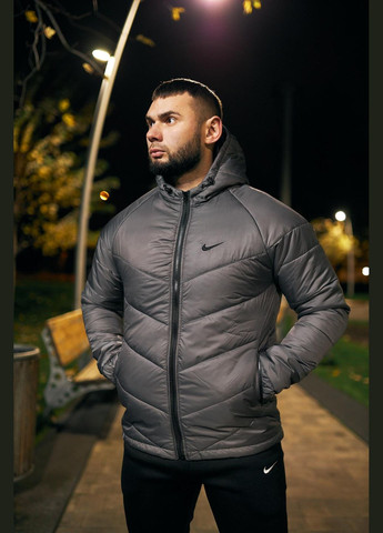 Сіра демісезонна куртка плащівка cupe єврозима/осінь/весна No Brand