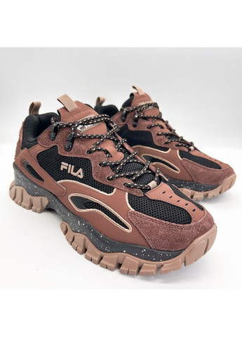 Коричневые кроссовки (р) кожа/текстиль 0-2-2-ffm-0058-fila No Brand