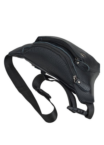 через плечо мужская из натуральной кожи Qvant 06ч - Черная Tiding Бананка (366889805)