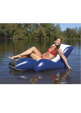 Профільоване надувне плавальне крісло шезлонг матрац із ручками підсклянником для пляжу басейну 180х135 см (479769-Prob) Unbranded (323580129)