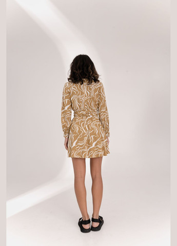 Гірчична кежуал сукня з пишною спідницею Azuri з абстрактним візерунком