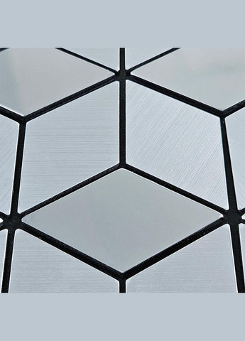 Самоклеющаяся алюминиевая плитка Серебряные квадраты абстракция 300х300х3мм Sticker Wall (300372554)