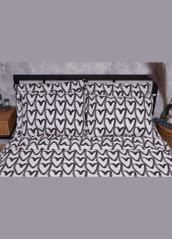 Комплект постільної білизни Жатка «» сімейний 143х210х2 наволочки 4х70х70 (MS-820001942) Moon&Star Pink Love (285717244)