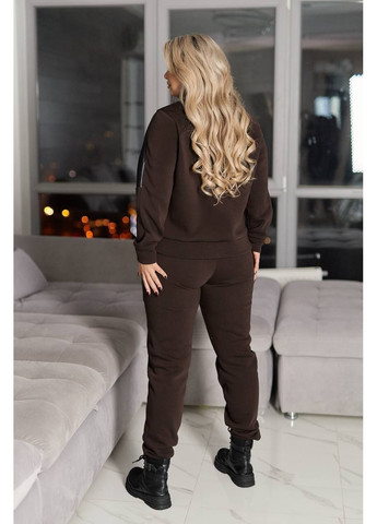 Жіночий костюм Plus Size з бомбером на флісі No Brand Р5203-570/1 (373303105)
