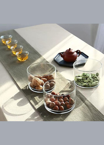 Набор 4 стеклянных емкостей Cadassi 400мл для хранения продуктов с бамбуковой крышкой S&T (330137734)