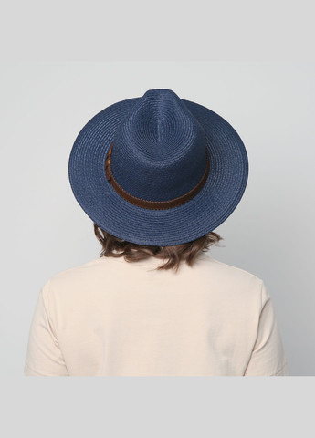 Шляпа федора женская бумага синяя BAY LuckyLOOK 376-046 (289478343)