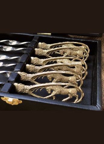 Набор шампуров с мангалом Люкс Лоси 7 предметов 47330062 NB Art (346528206)