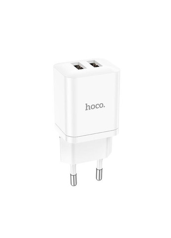 Адаптер мережевий Maker dual port charger N25 біле зарядне 2USB Hoco (279553650)