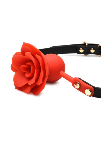 Силиконовый кляп с розой Blossom Silicone Rose Gag Red БДСМ аксессуар для фетиша Master Series (298573443)