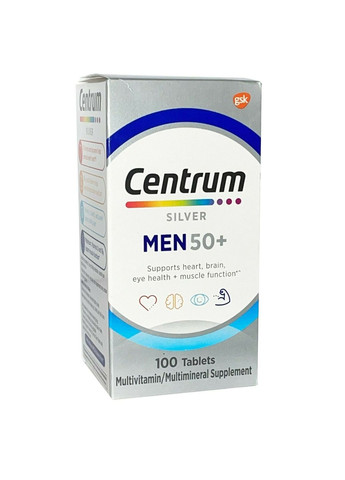 Вітамінномінеральний комплекс для чоловіків віком від 50 років Silver Men 50+ (100 таблеток на 100 днів) Centrum (280265991)