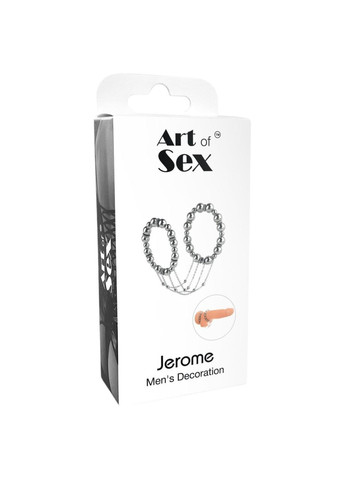 Елегантна прикраса для пеніса та мошонки срібляста "Jerome" Art of Sex (314706994)