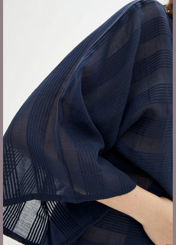 Халат кимоно темного-синего цвета из фактурного хлопка. ORA (278643227)