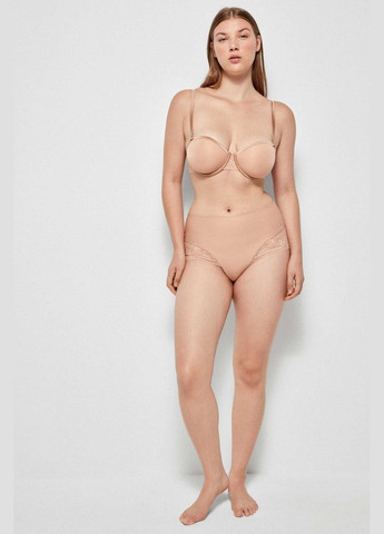 Бежевый балконет гладкий бюстгальтер балконет Gisela с косточками