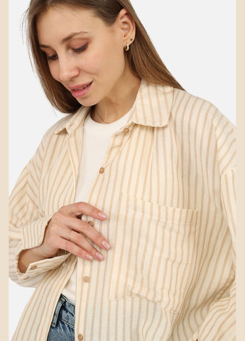 Сорочка з довгим рукавом жіноча колір бежевий ЦБ-00269355 Reyon (322763914)