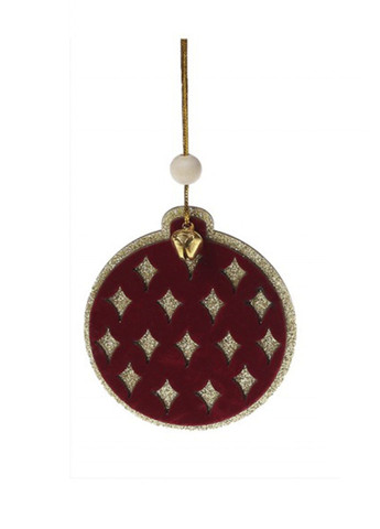 Новорічний підвісний декор з бордовим оксамитом колір червоний ЦБ-00286978 BonaDi (366421845)