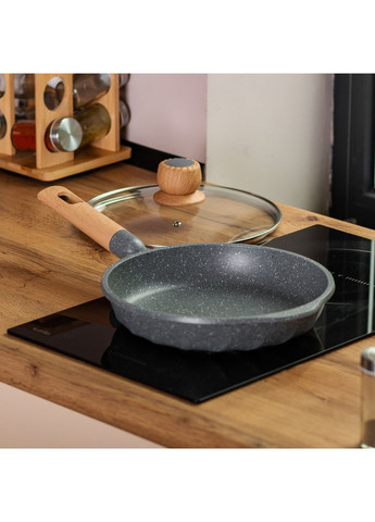 Алюмінієва сковорода 1,8 л з мармуровим антипригарним покриттям Ø 24 см сіра MGC HP-4-423G Jooki (358705792)