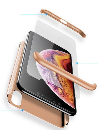 Чехолнакладка 3 in 1 Hard PC Case Apple iPhone XS Gold GKK (301467013)