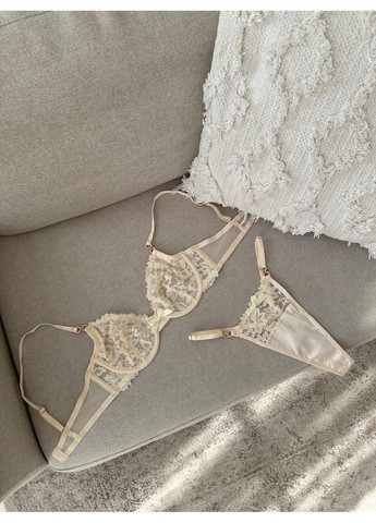 Білий балконет комплект жіночої білизни | ніжна спокуса, білий Vital-Textile з кісточками поліестер, еластан