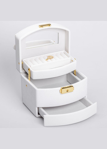 Кейс-ящик для украшений с замком 15,5х11,5х11,5 см, белый Yiwu (324071044)