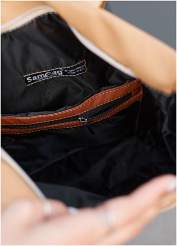 Женская сумка Shopper бежевая с клапаном (R-93251026-VS) Sambag (302450188)