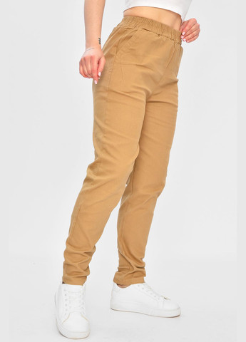 Штани жіночі однотонні світло-коричневого кольору Let's Shop (338370649)