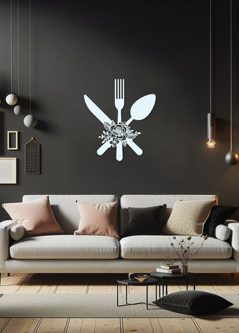 Сучасна картина на кухню, декор в кімнату "Столові прибори", оригінальний подарунок 20х23 см Woodyard (291882479)