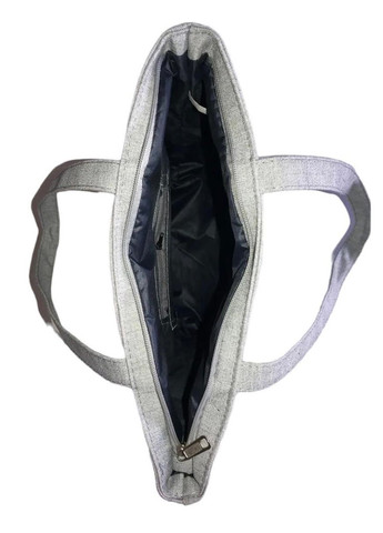 Сумка шопер жіноча з тканини повсякденна на блискавці 026 сіра два кота No Brand (369627454)