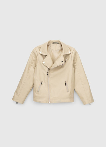 Бежевая демисезонная куртка из экокожи для девочки 6807 116 см бежевый (2000990537911d) shop (2000990537911) XZKAMI