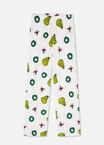 Молочна зимня плюшеві піжамні штани the grinch christmas бежевий (8544) Primark