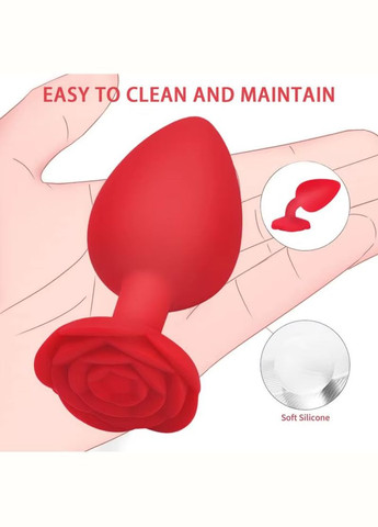 Анальная пробка красного цвета силиконовая с узором, мини-размер, 10143 No Brand (315439948)