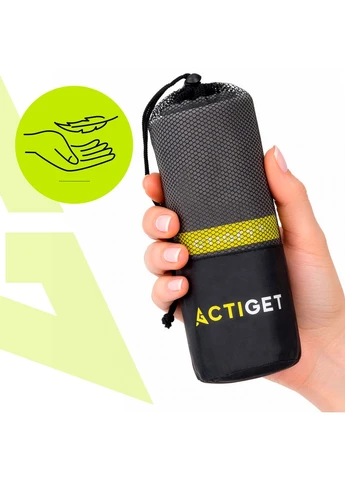 Рушник спортивний 180 x 100 см з мікрофібри Grey Actiget сірий