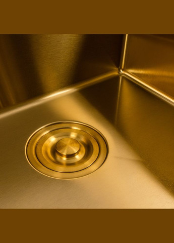 Кухонная мойка 50*50 PVD Gold Handmade (сифон круглый, 3,0/0,8) Valeso (353747039)