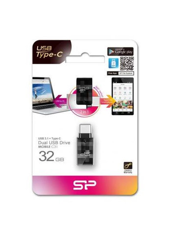 USB флеш накопитель 32GB Mobile C31 USB 3.1/USB Type-C (SP032GBUC3C31V1K) Silicon Power (364924978)