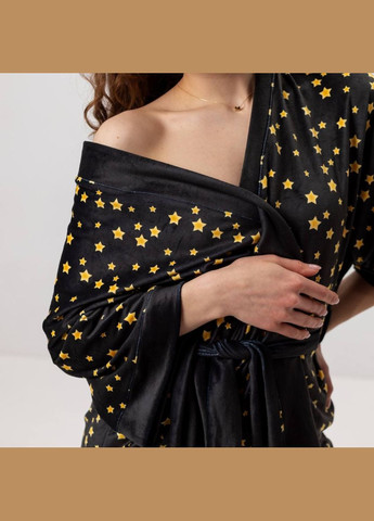 Халат женский из плюшевого велюра Звездное небо 3431_XL 16010 XL FlexDress (336873616)