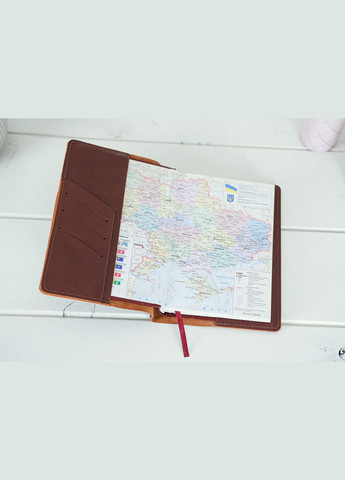 Шкіряна обкладинка для блокноту А5 Дизайн №11, натуральна шкіра італійська Краст, колір Вишня Berty (299397069)