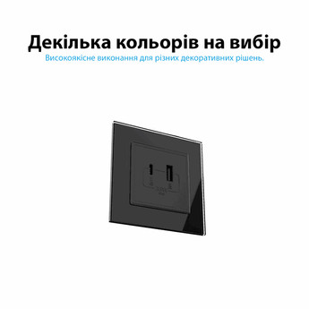 Розетка USB-A та USB-C з Power Delivery 36W золотий скло (VL-C7FCUA18W.UC18W-2AP) Livolo (370970528)