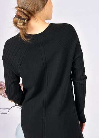Черное кэжуал черное шерстяное миди платье Stefanel однотонное
