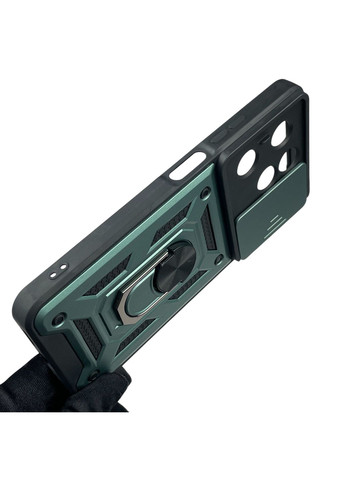 Чохол для Hot 40i (X6528B) броньований з кільцем-тримачем підставкою зі шторкою на інфінікс хот 40ай зелений rg1 Infinix (366388506)