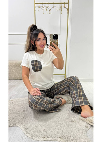 Сіра всесезон піжама жіноча футболка + штани Style Point