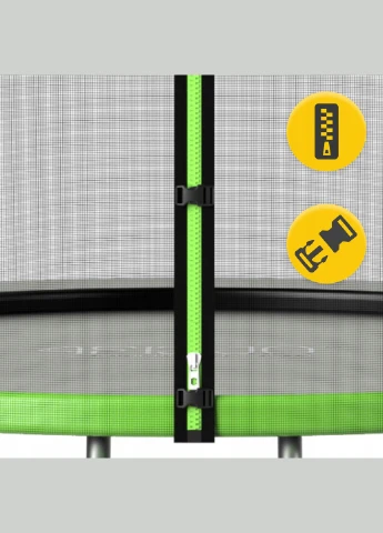 Батут із зовнішньою сіткою Classic 8FT 252 см Black/Green (P-5907739314123) 4FIZJO (324019125)