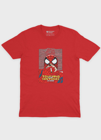 Красная демисезонная футболка для мальчика с принтом супергероя - человек-паук (ts001-1-sre-006-014-045-b) Modno